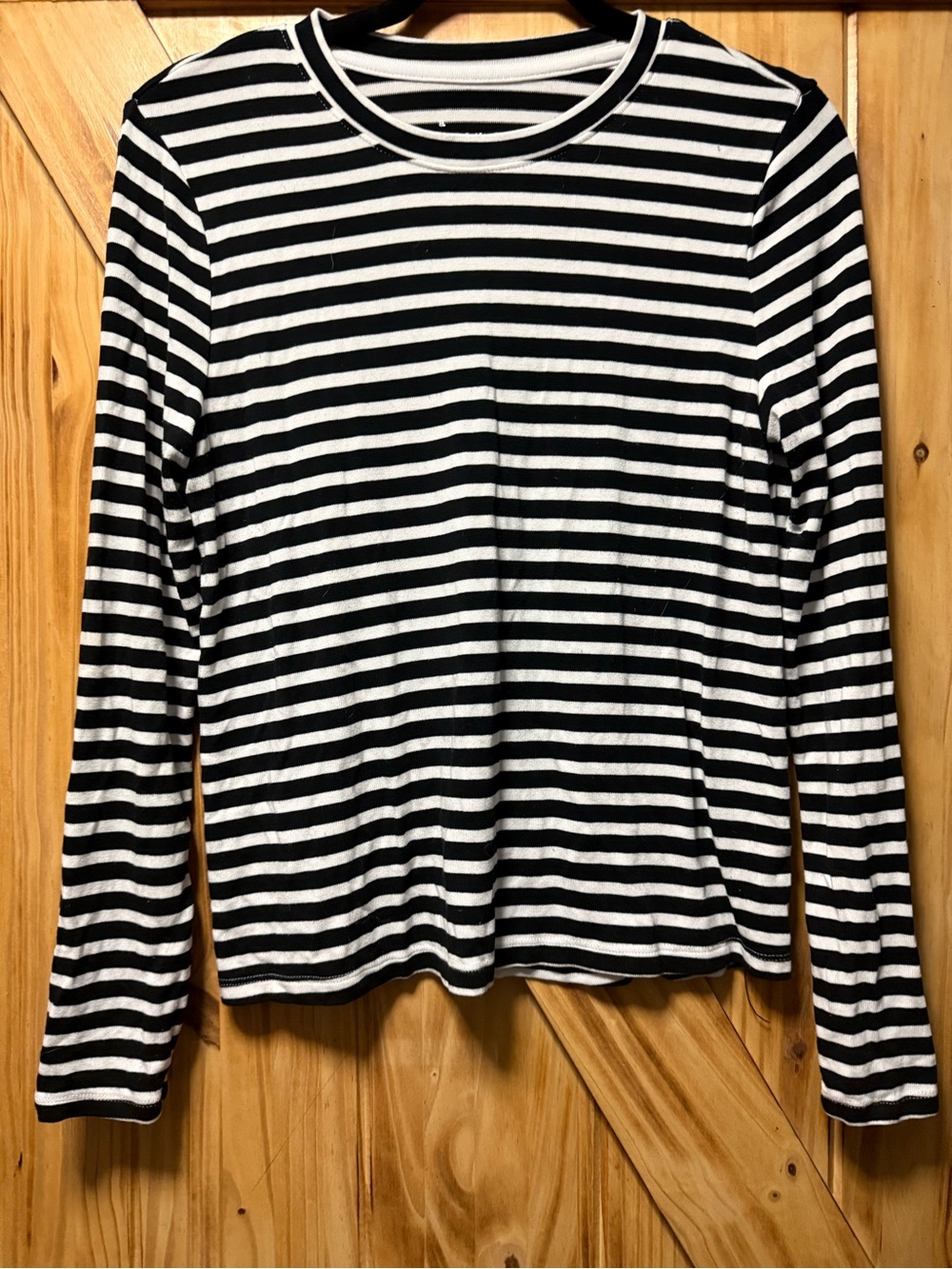 a new day Black and White Striped Long-Sleeve Tee